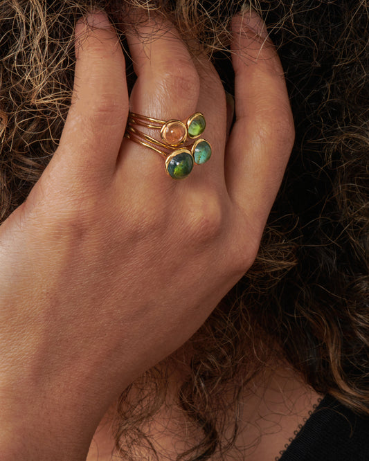 This ring is ideal for stacking; its narrow, but sturdy band mixes in easily while the stone is set high for maximum visibility.