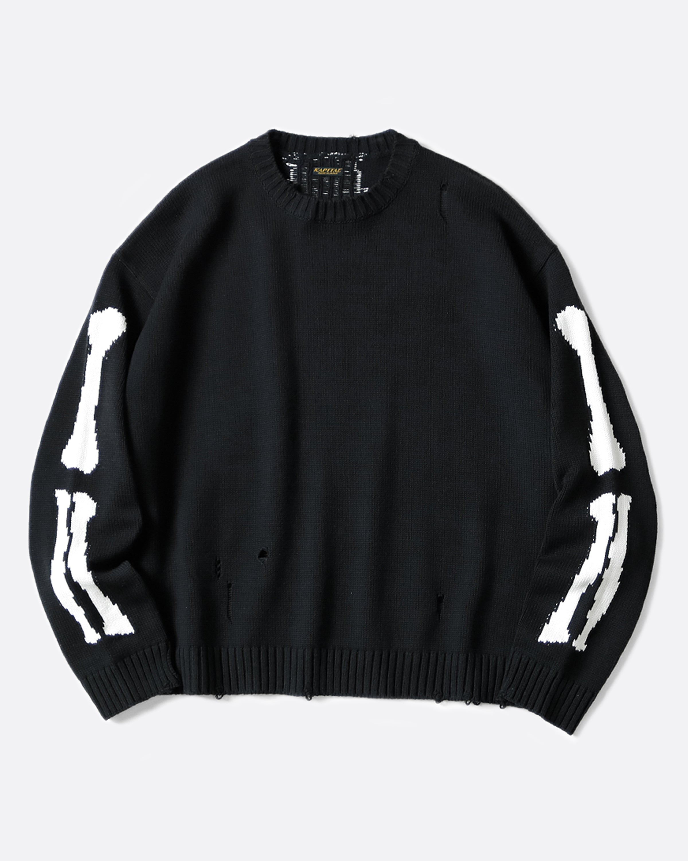 Kapital Cotton Bone Sweater - Black
