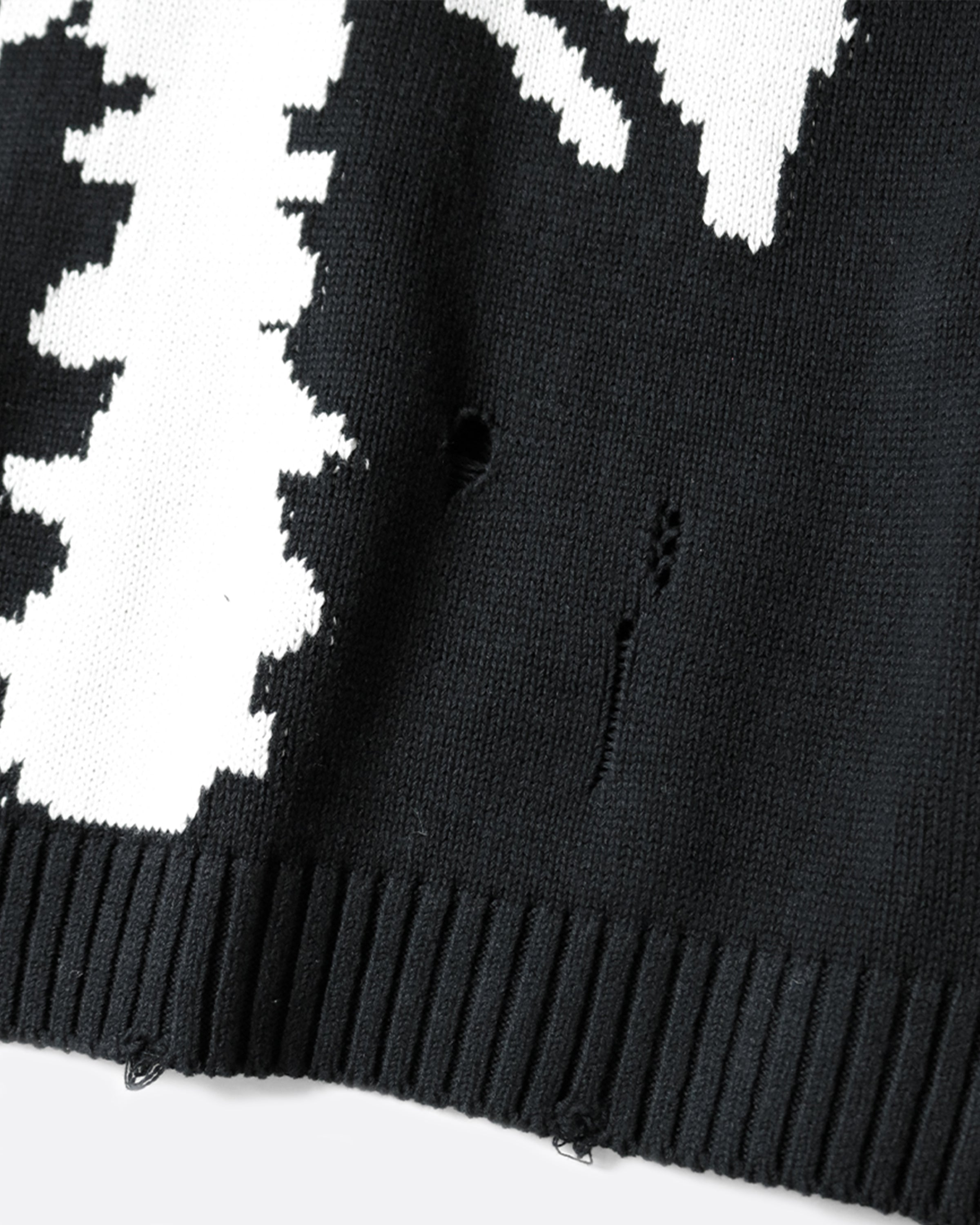 Kapital Cotton Bone Sweater - Black