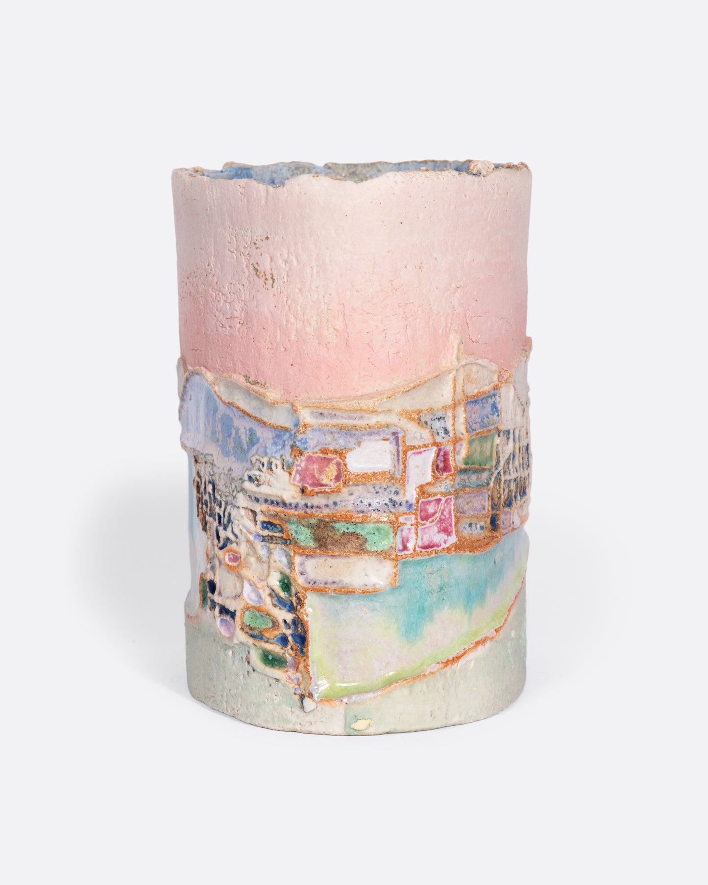 This ceramic vessel is meticulously handmade with many layers of glaze atop stoneware clay, creating a rich, varied texture. A truly special piece that transports you to golden hour in southern France