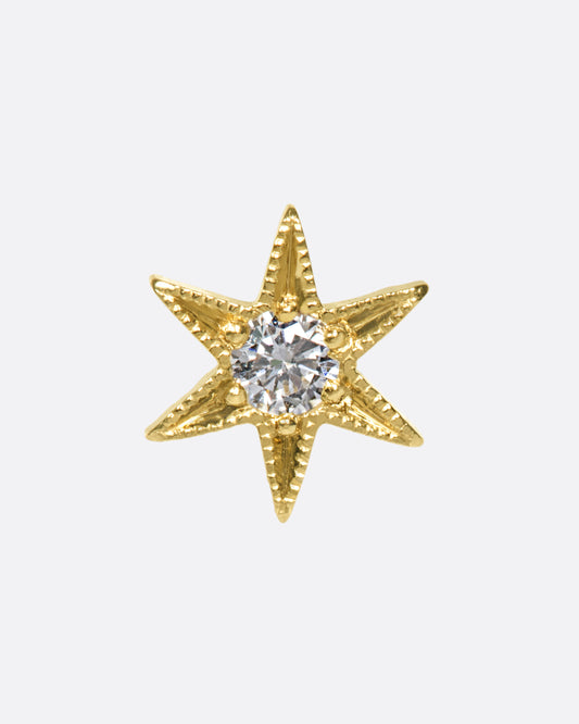 A bright, shining star that will sparkle wherever it lives on your ear.