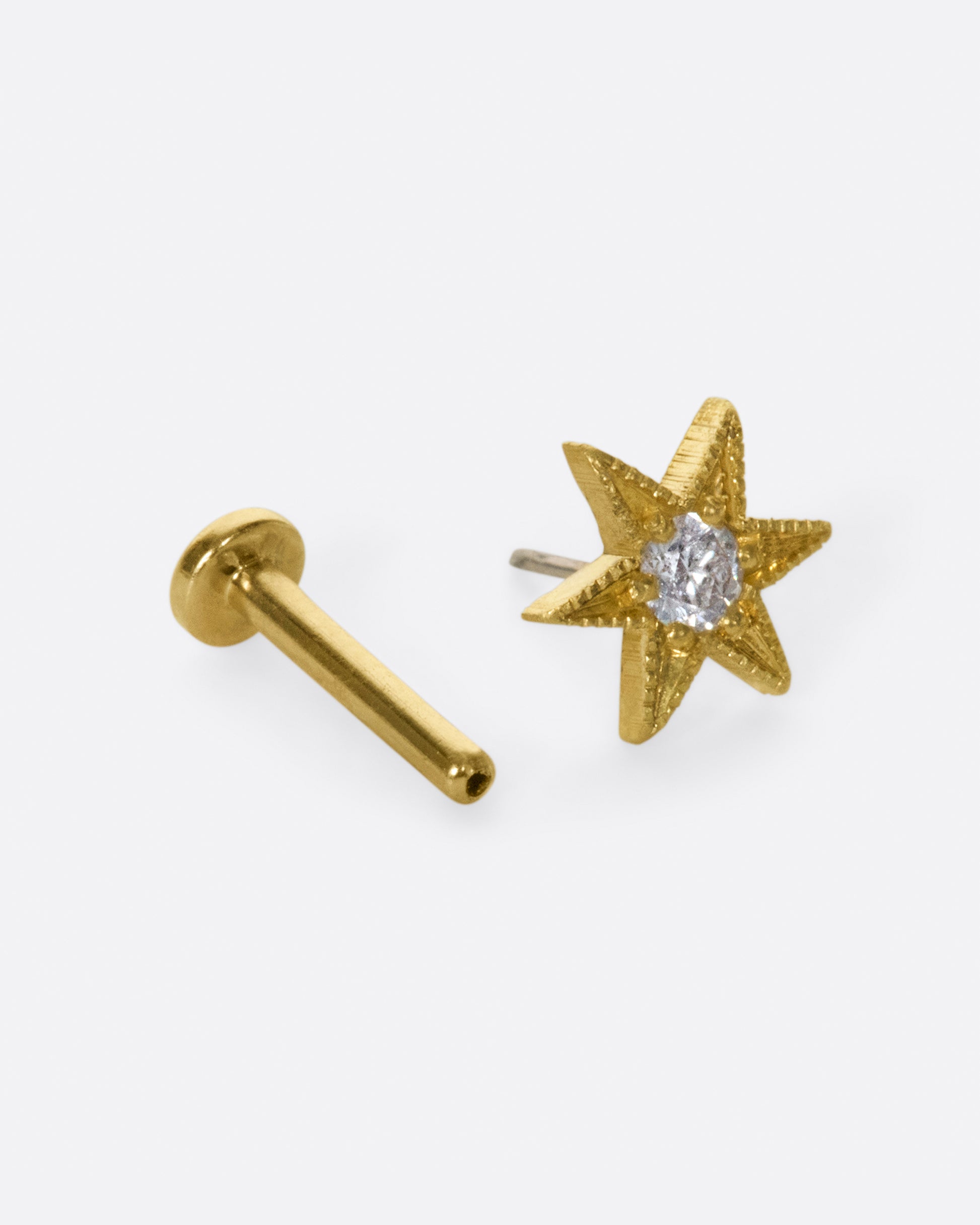 A bright, shining star that will sparkle wherever it lives on your ear.