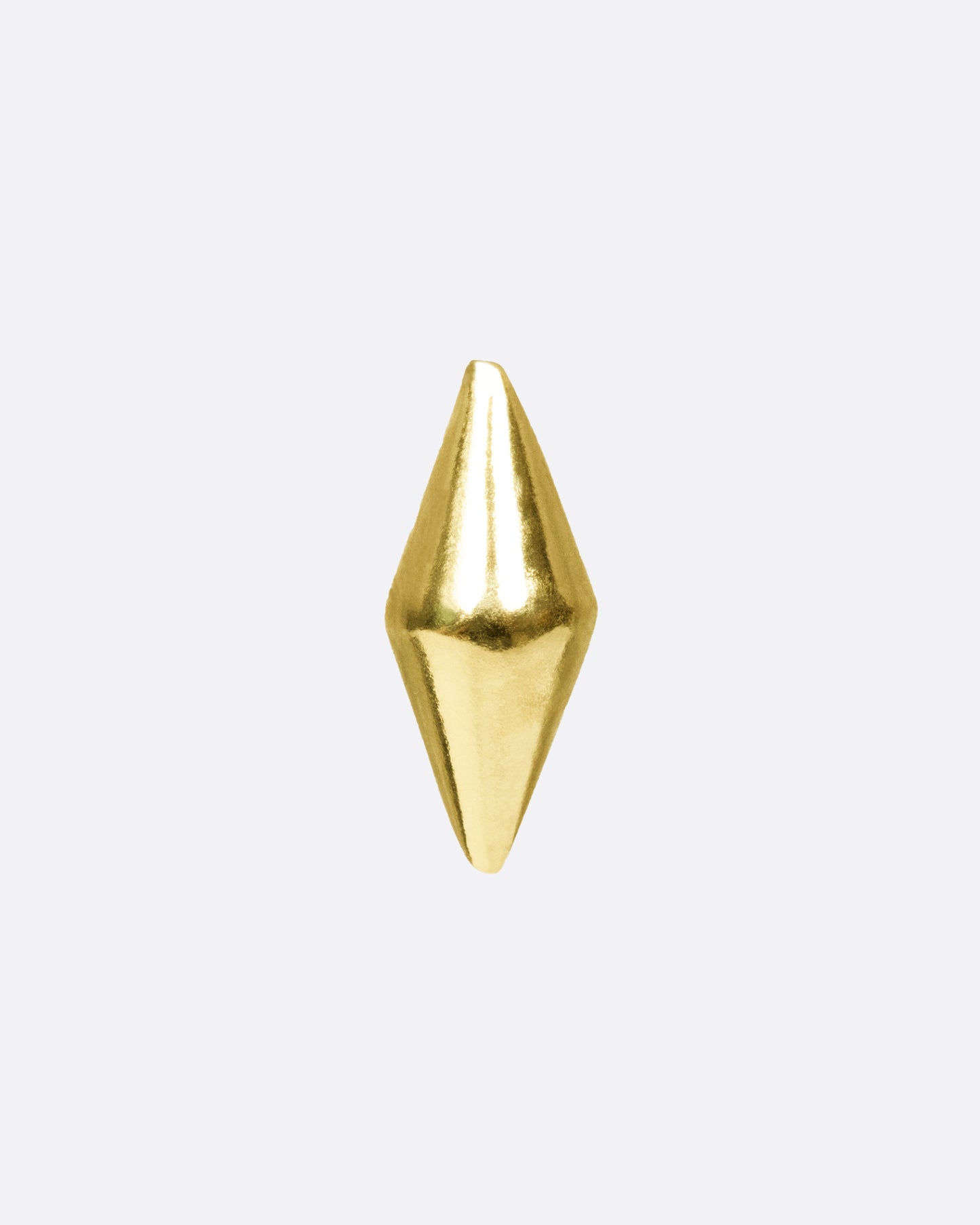 A simple, polished, diamond-shaped stud.