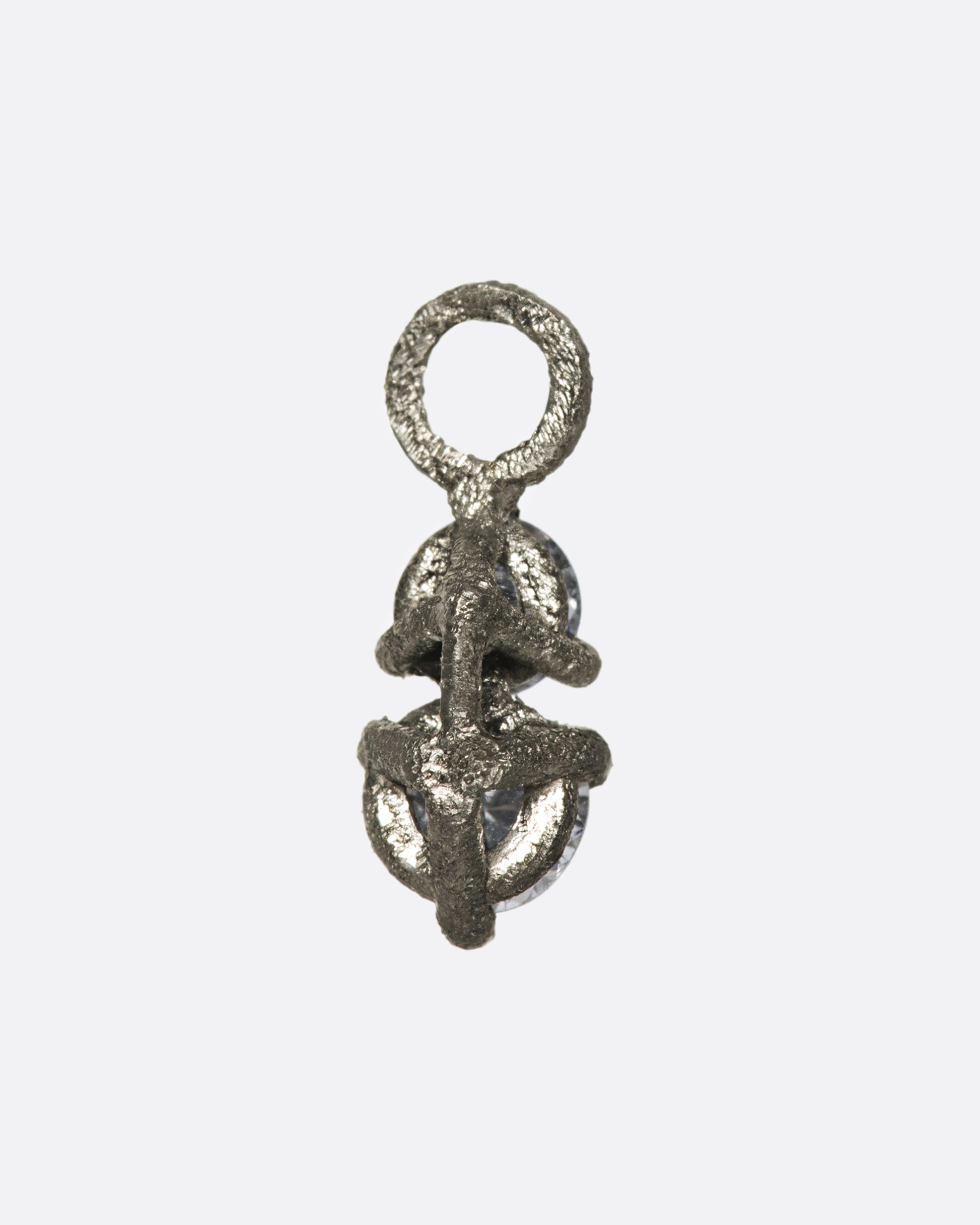 The back of this dangle is almost as cool as the front with its handmade, darkened gold prongs.