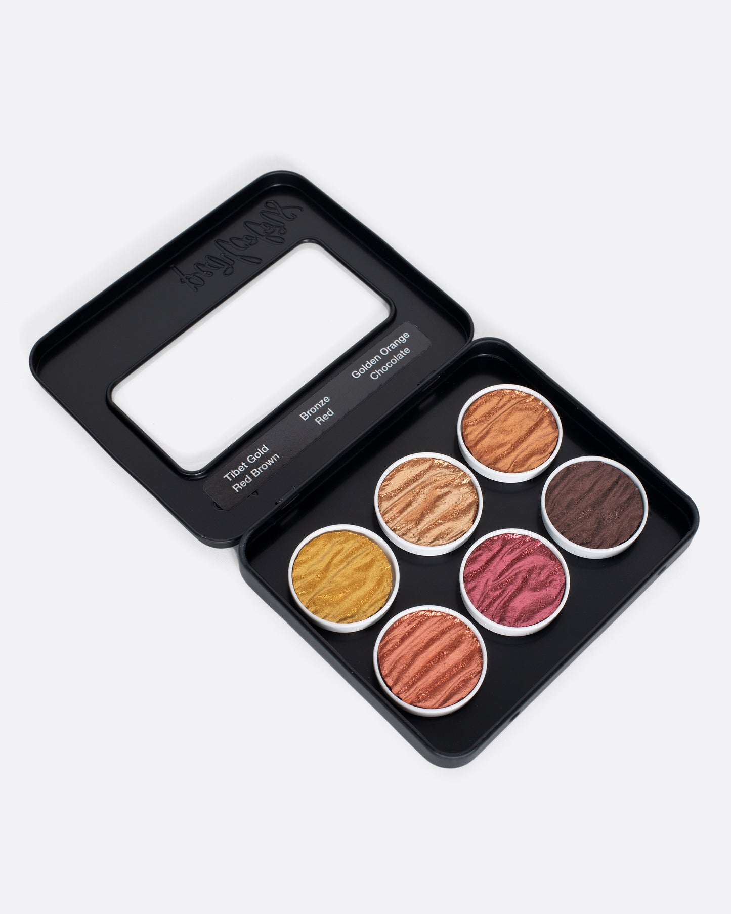 Made in Germany, this metallic watercolor set features colors themed like tones of the earth