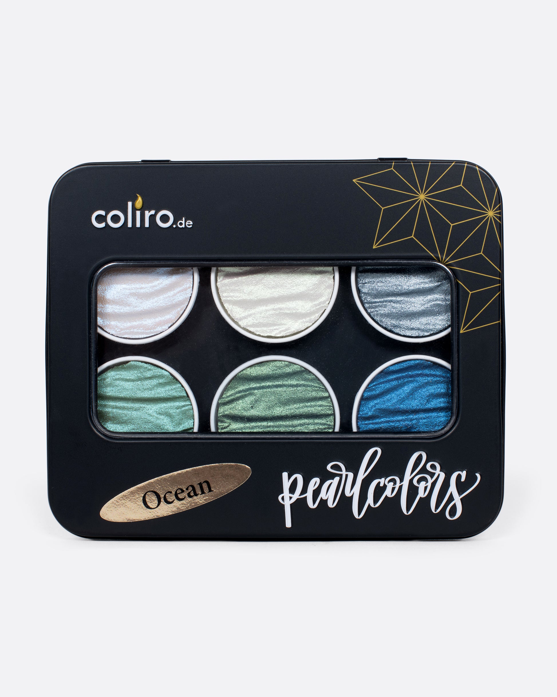 Made in Germany, this metallic watercolor set features colors themed like the ocean, use in addition to more opaque colors to create shimmering paintings.