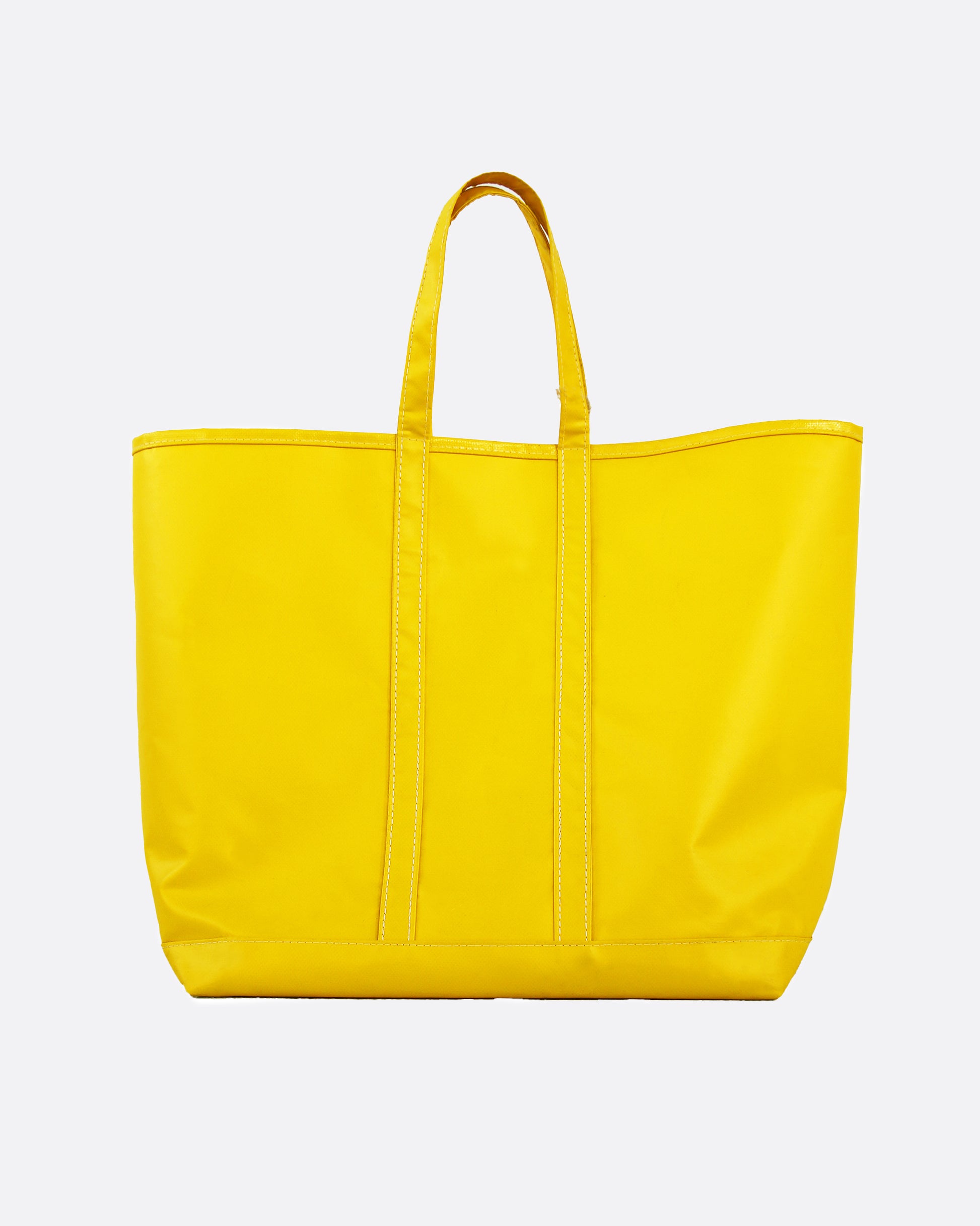 This large tarp bag is made from the same material that trucks use to protect their cargo and this yellow color means you'll never lose it.