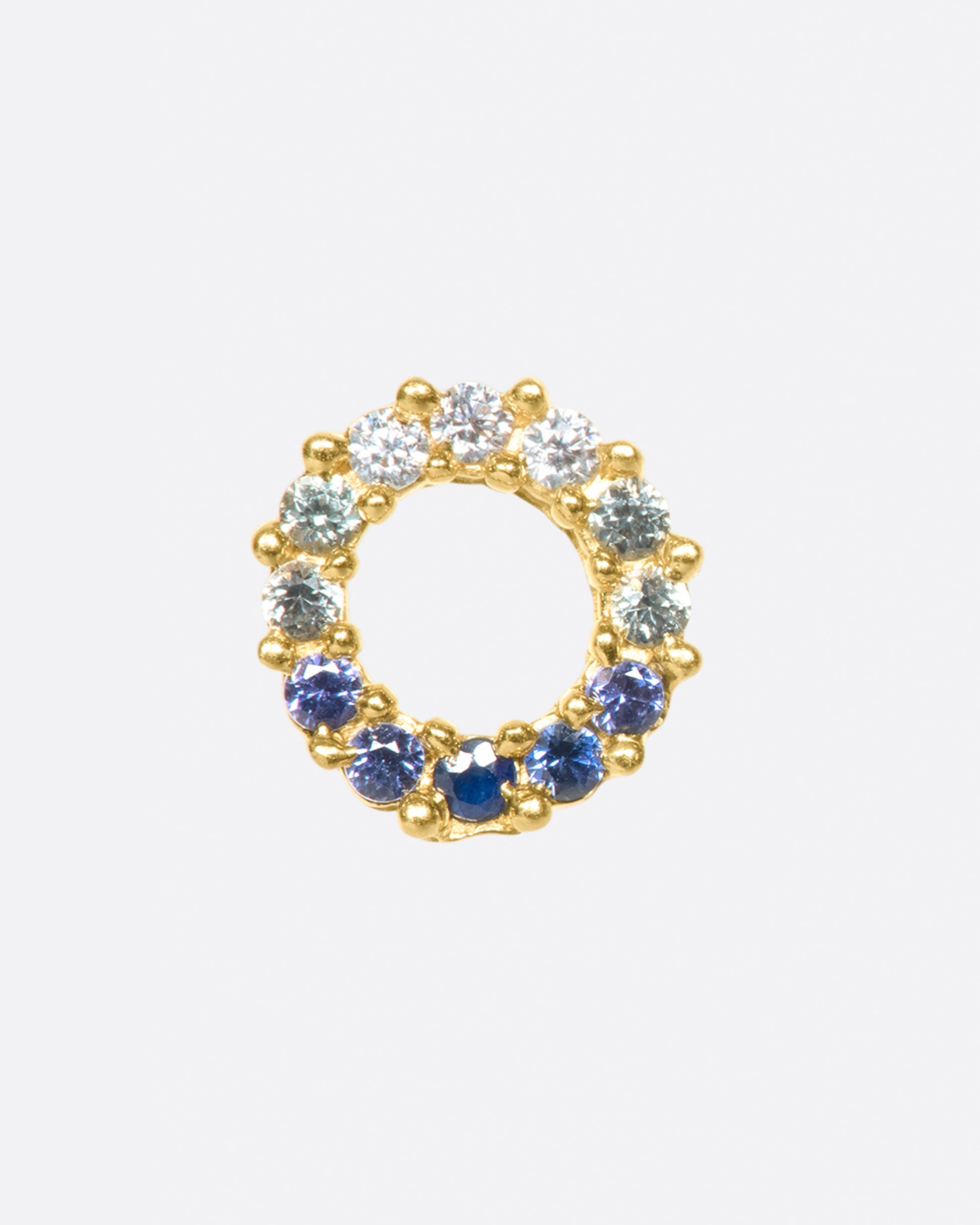 A sparkly wreath of ombré blue sapphires.