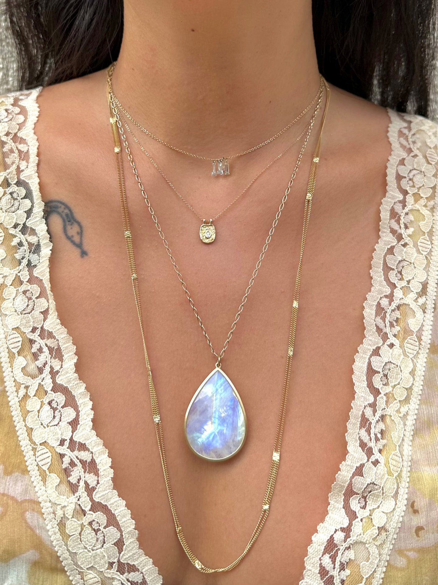 Moonstone Tear Drop Necklace