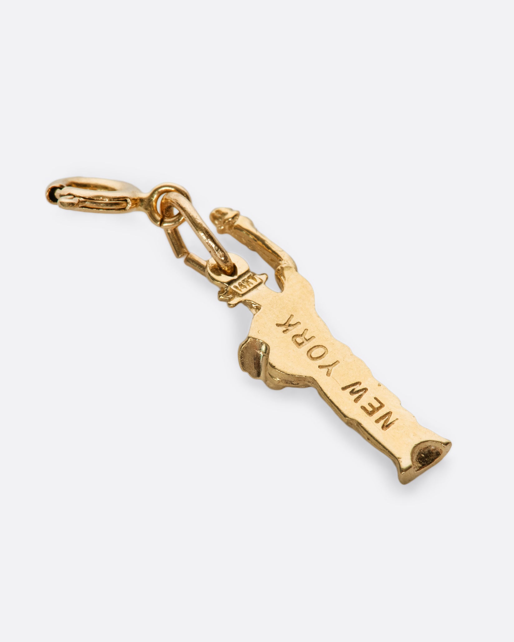 Vintage Yellow Gold Statue of Liberty Charm Love Adorned