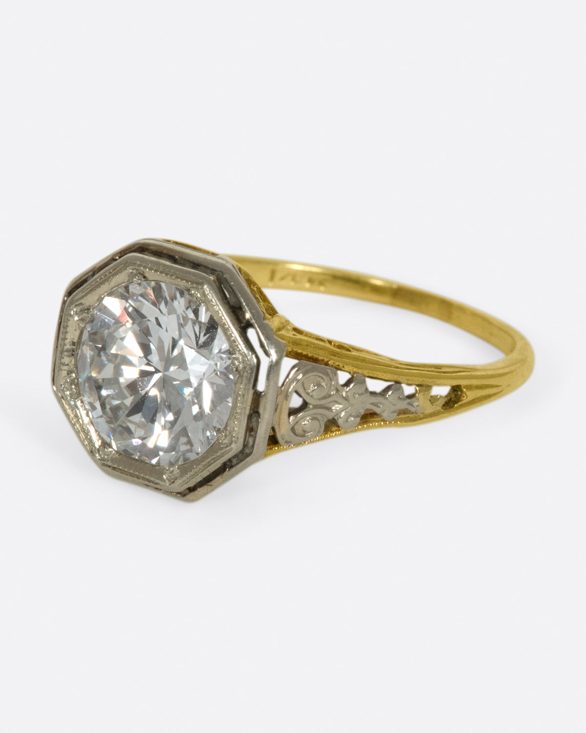 Vintage Octagonal Diamond Engagement Ring – Love Adorned