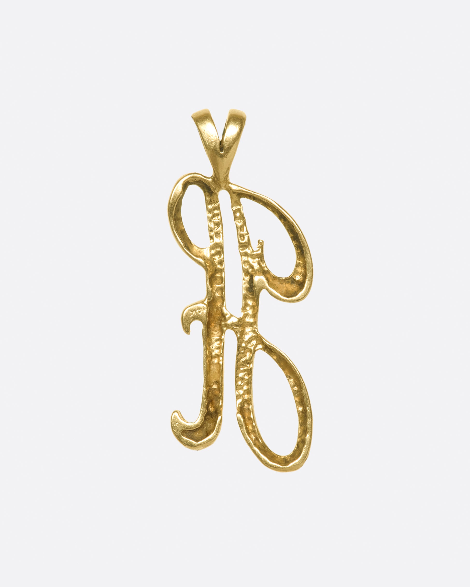 A swirly, cursive H to hang from your favorite chain.