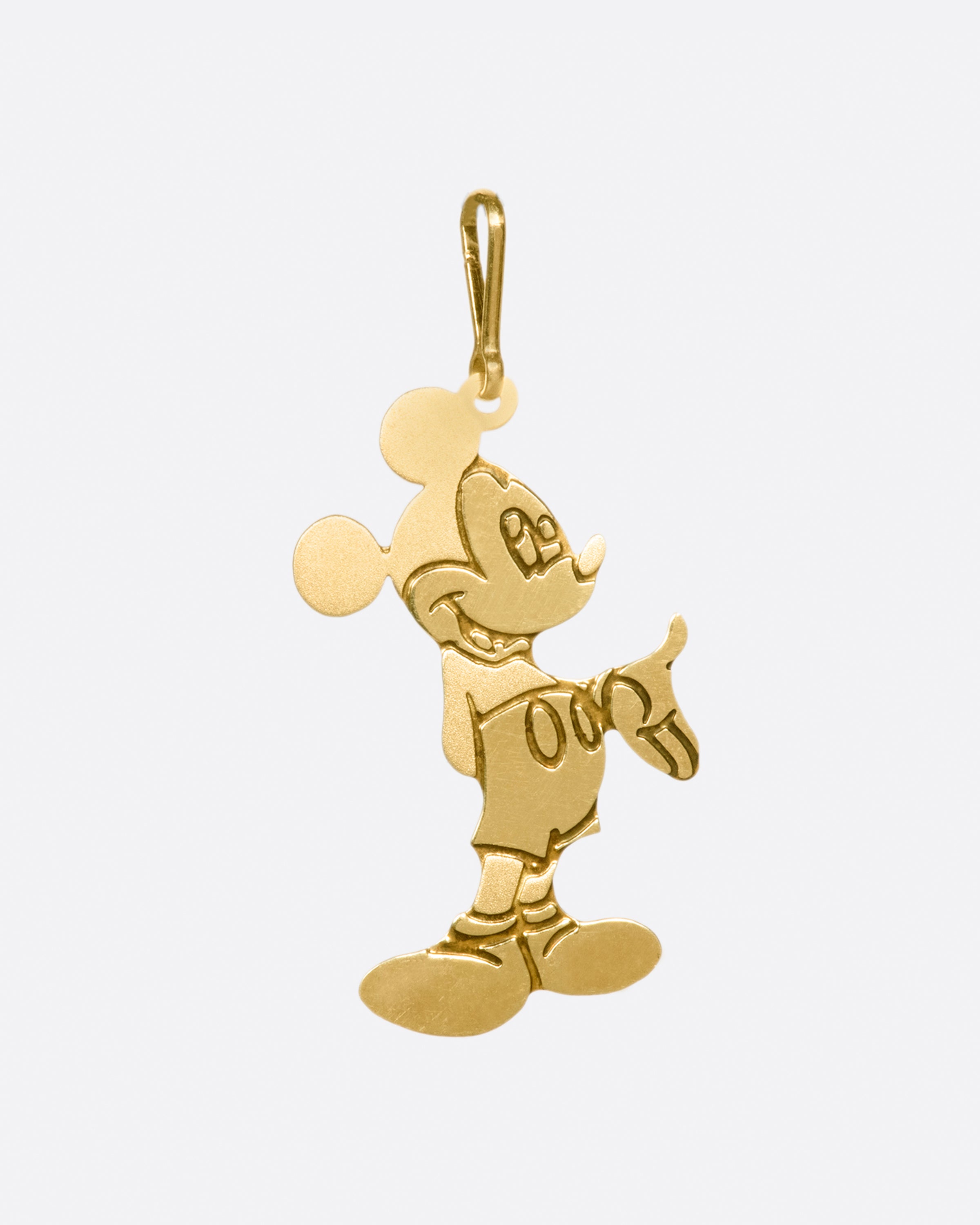 Vintage Yellow Gold Mickey Mouse Charm Love Adorned
