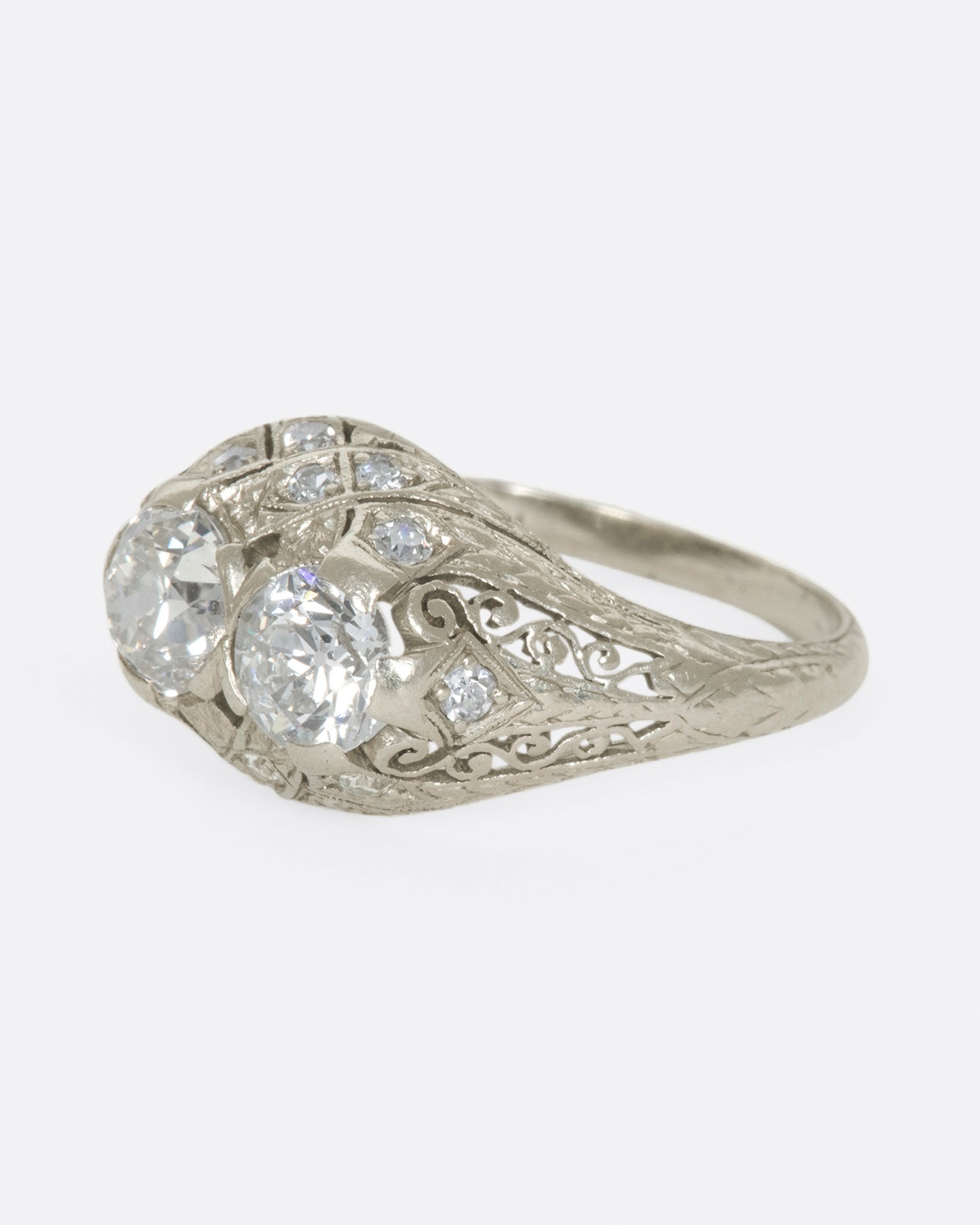 An intricate, sparkling ring to represent "you and me"