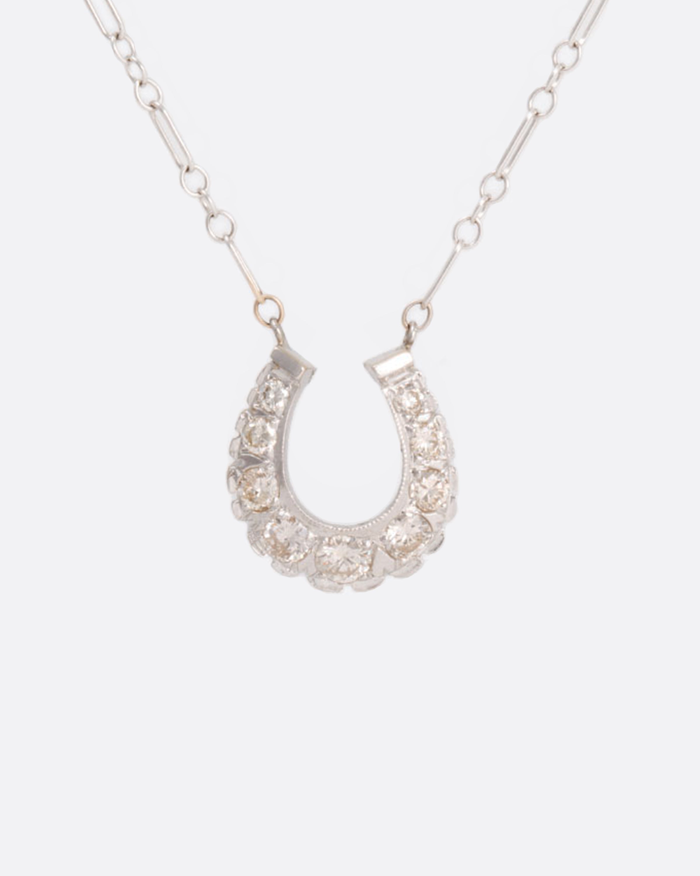 Diamond Horseshoe Pendant ' The Millie Style' White Gold – PEGASUS JEWELLERY
