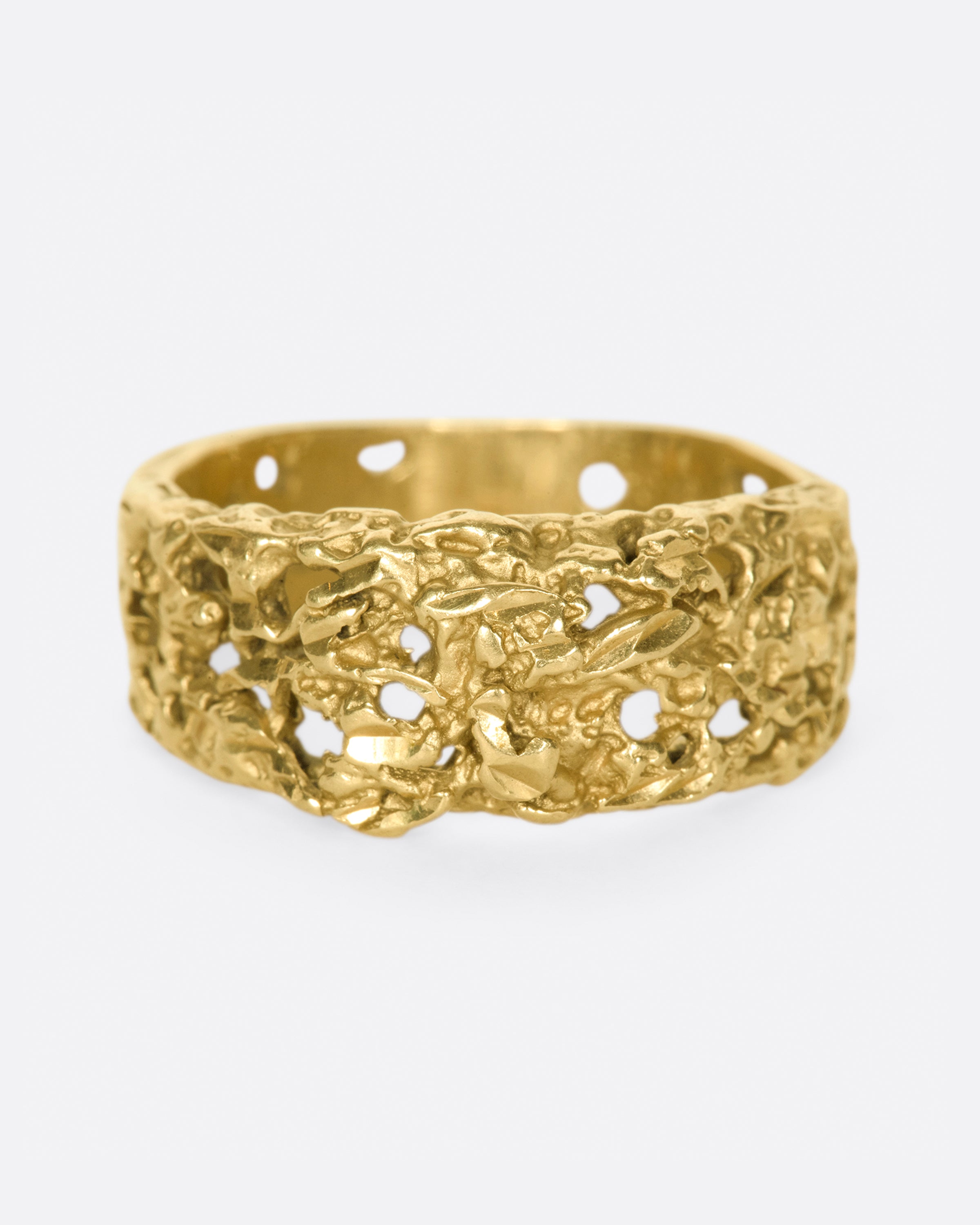 Band Texture Gold Vintage Yellow Gold Molten Texture Band – Love Adorned