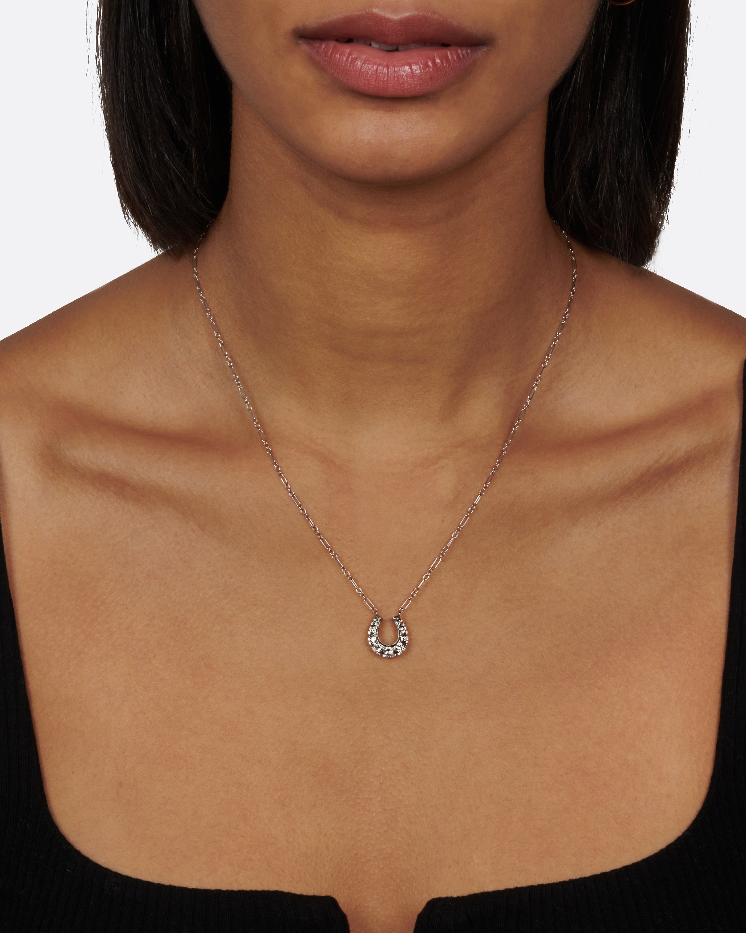 14k Gold Diamond Horseshoe Necklace – Sonia B Designs