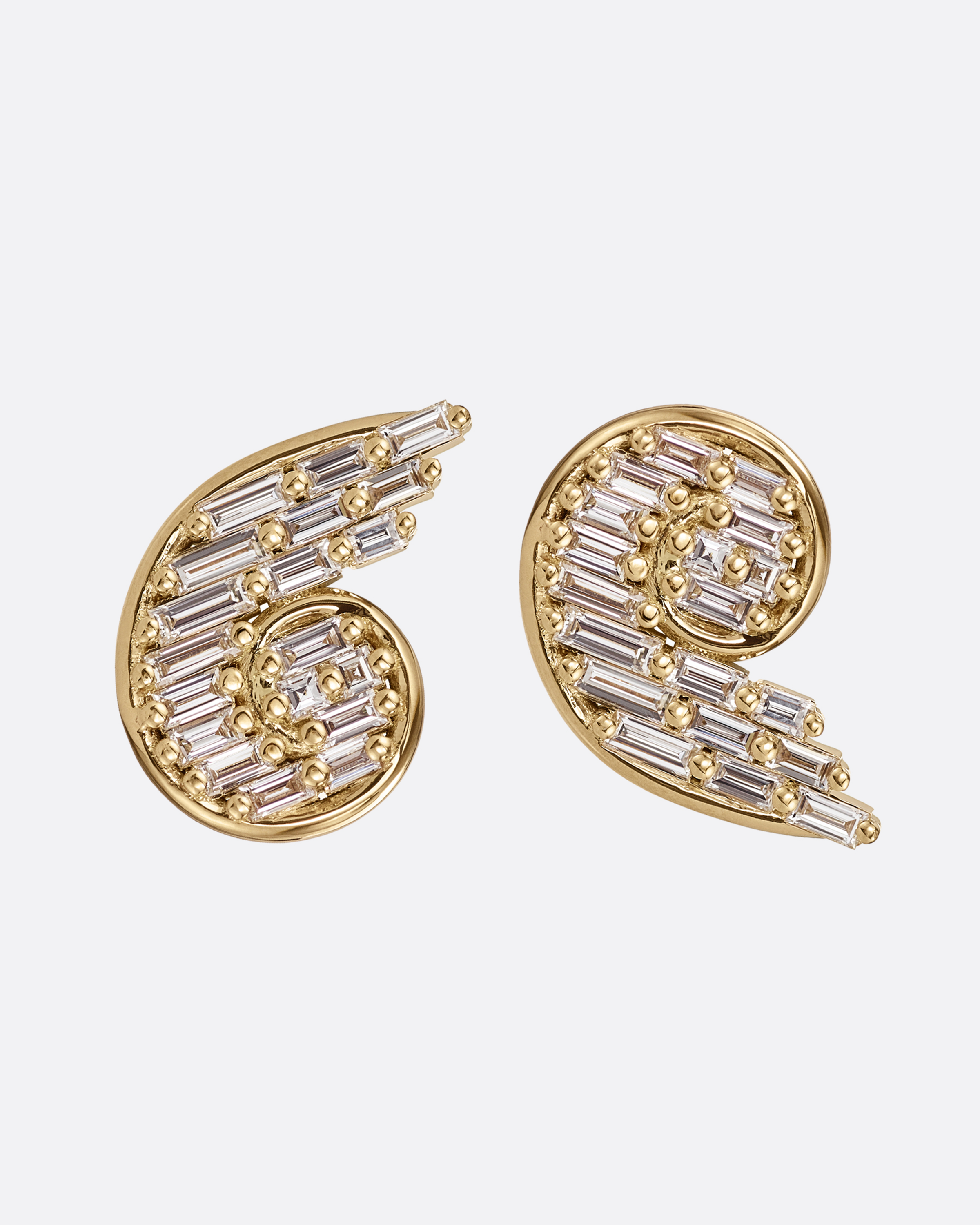 DIAMOND SHELL STUD EARRINGS