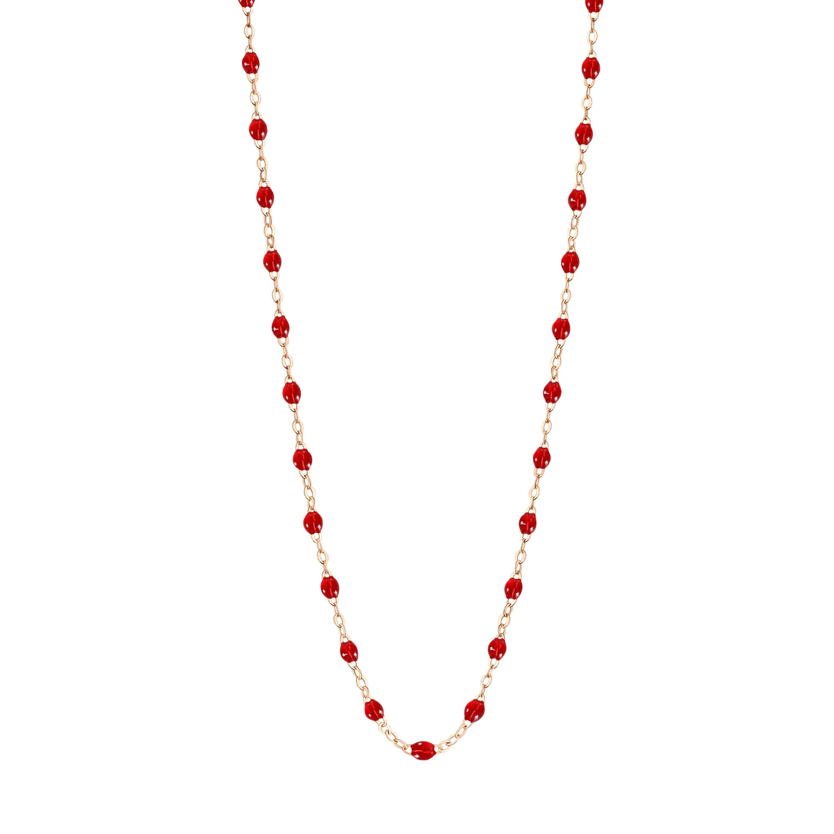 Rose Gold Resin Beaded Necklace - 16 inches