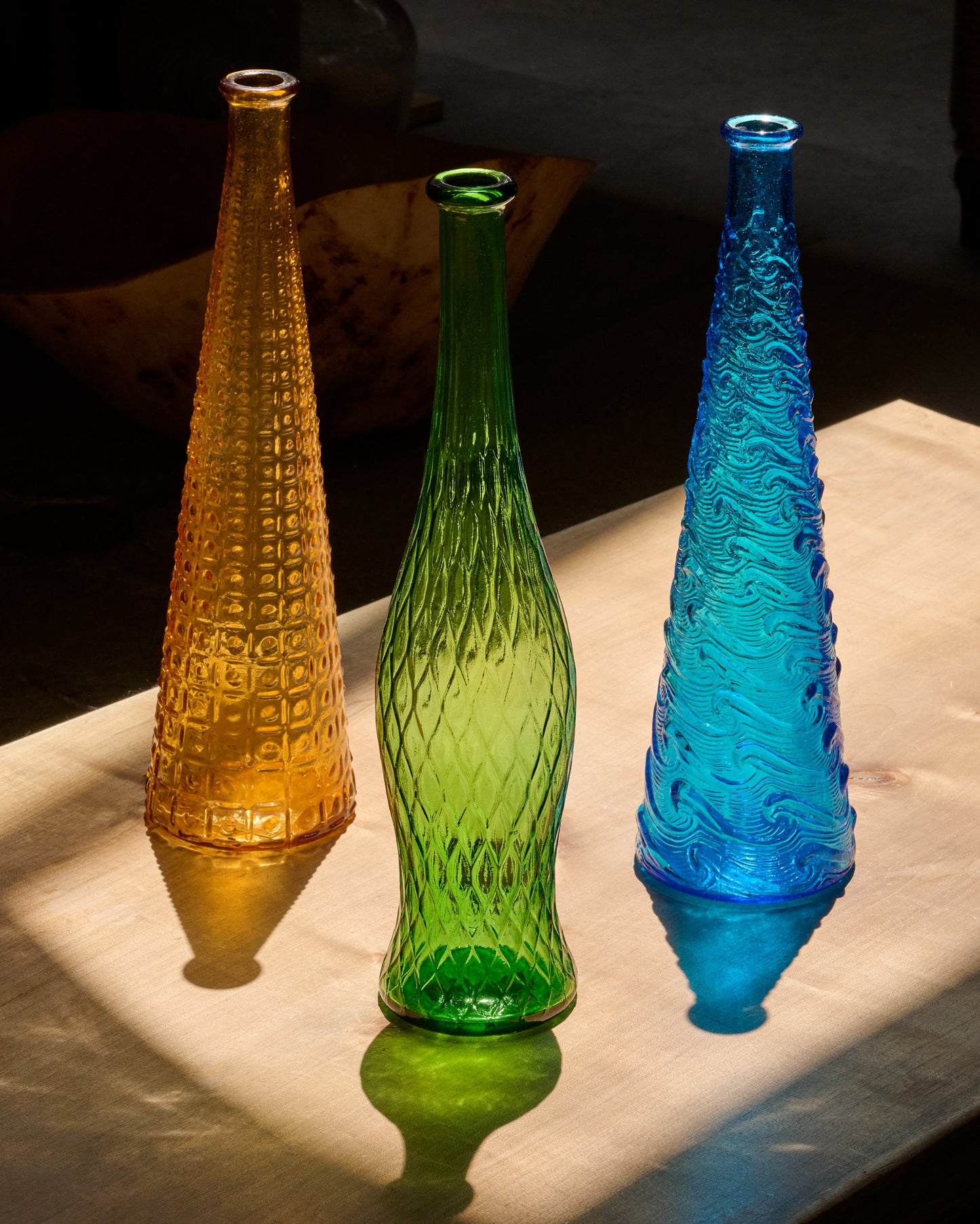 Aztec Hobnail Amber Vase