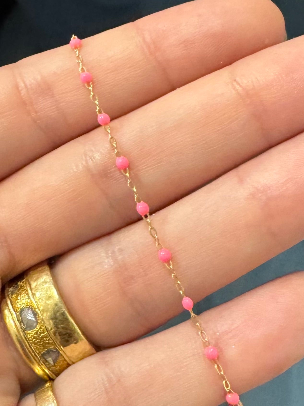 Yellow Gold Resin Beaded Bracelet