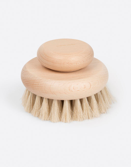 Round beechwood dry brush, shown from the front.