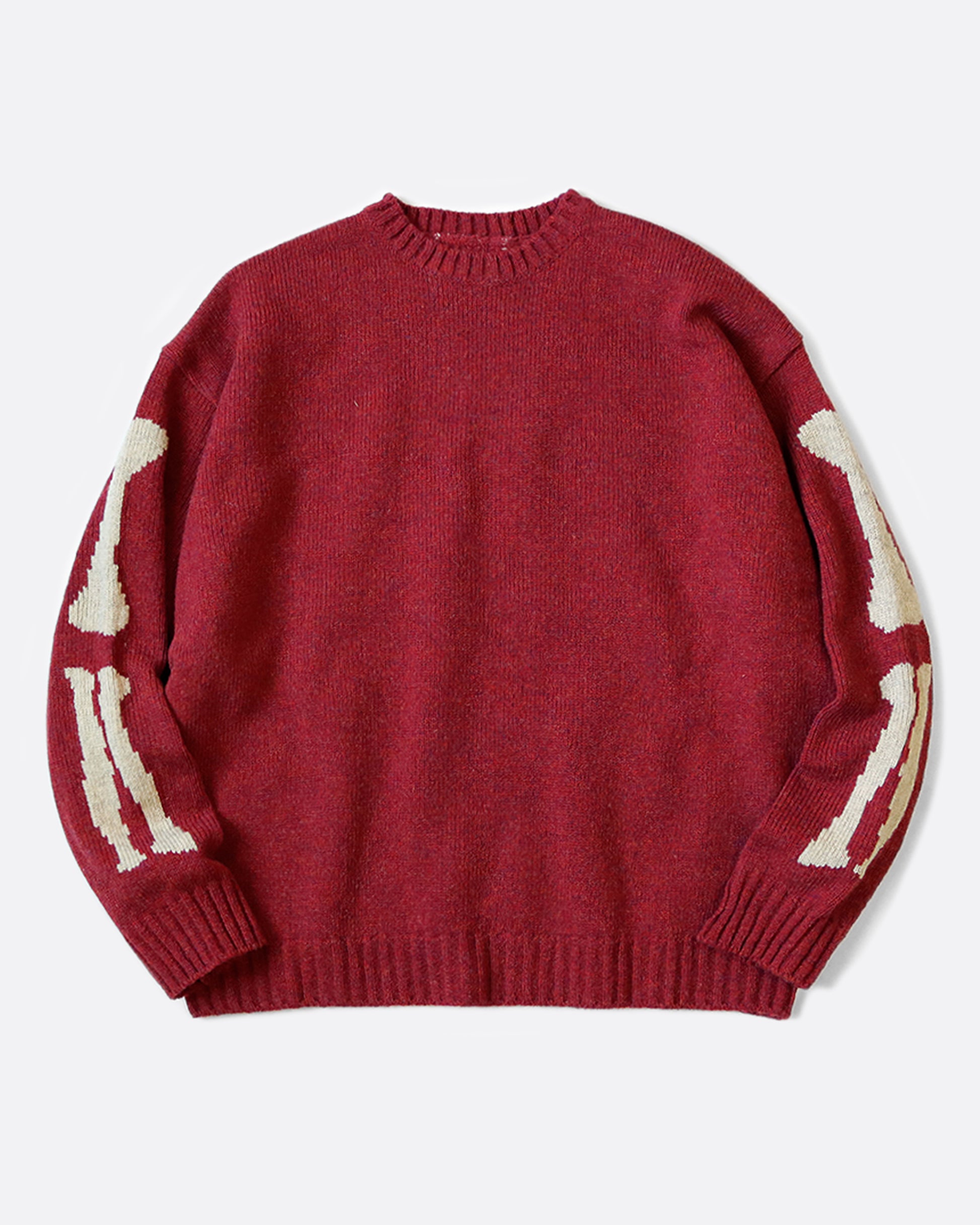 A 5g knit crewneck sweater with Kapital's signature skeletal design.