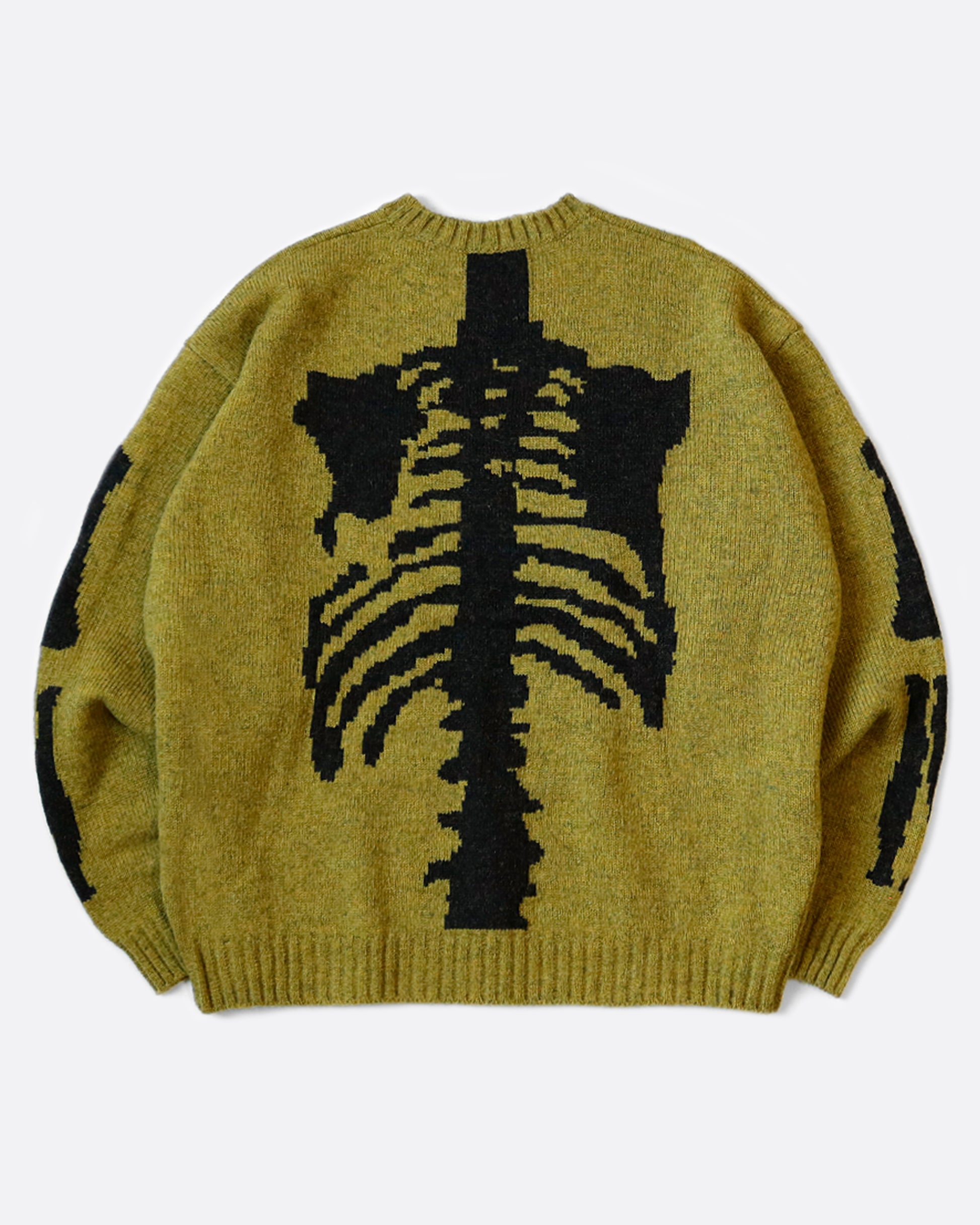 A 5g knit crewneck sweater with Kapital's signature skeletal design.