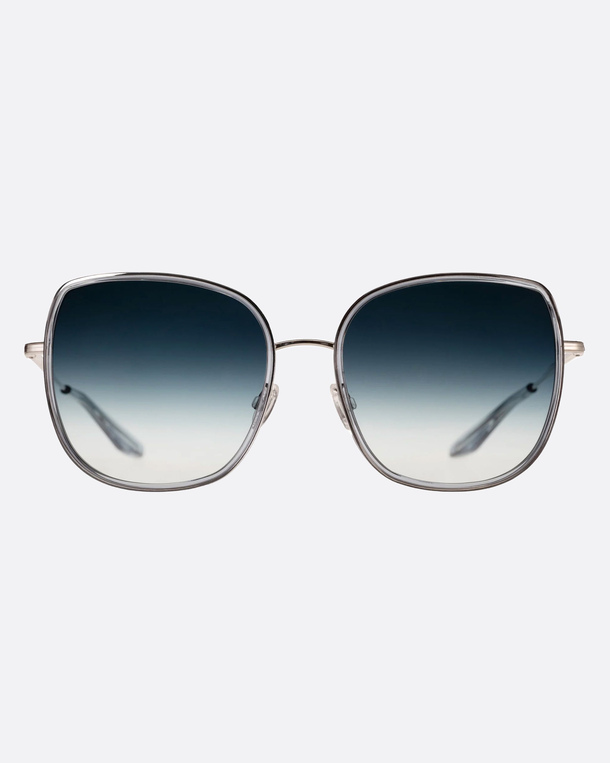 A pair of luxurious, but lightweight glamorous sunglasses crafted in titanium and Japanese acetate.