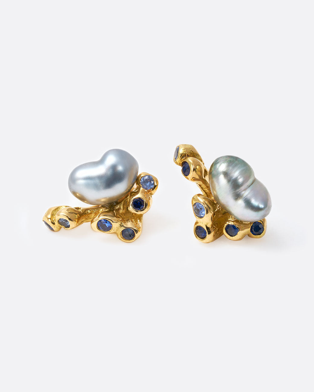 Two Heart Pearl Earrings