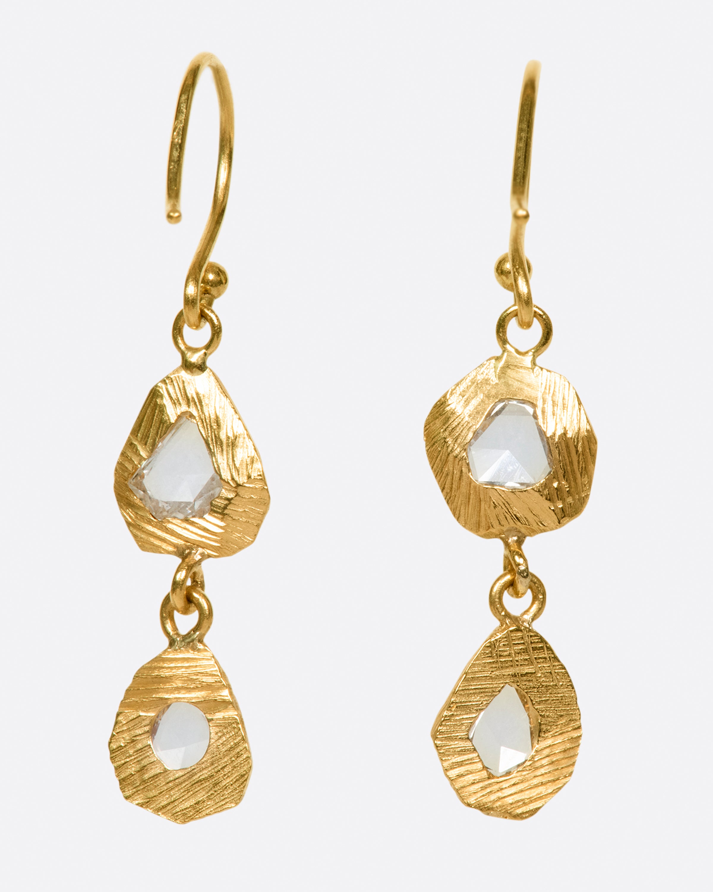 Page Sargisson Double Diamond Drop Earrings Love Adorned