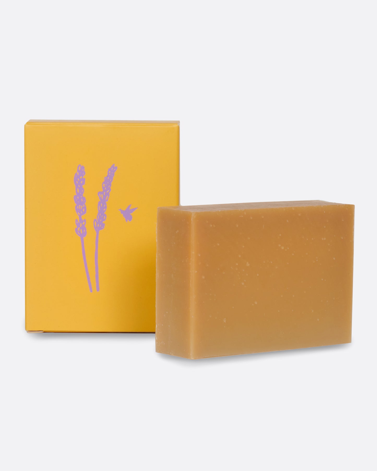 Ingredients like lavender tea, made from locally harvested sprigs, and honey, mixed in right before saponification, help boost the benefits of this healing soap.