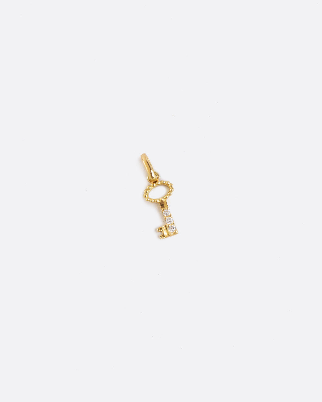 Diamond Key Charm Pendant