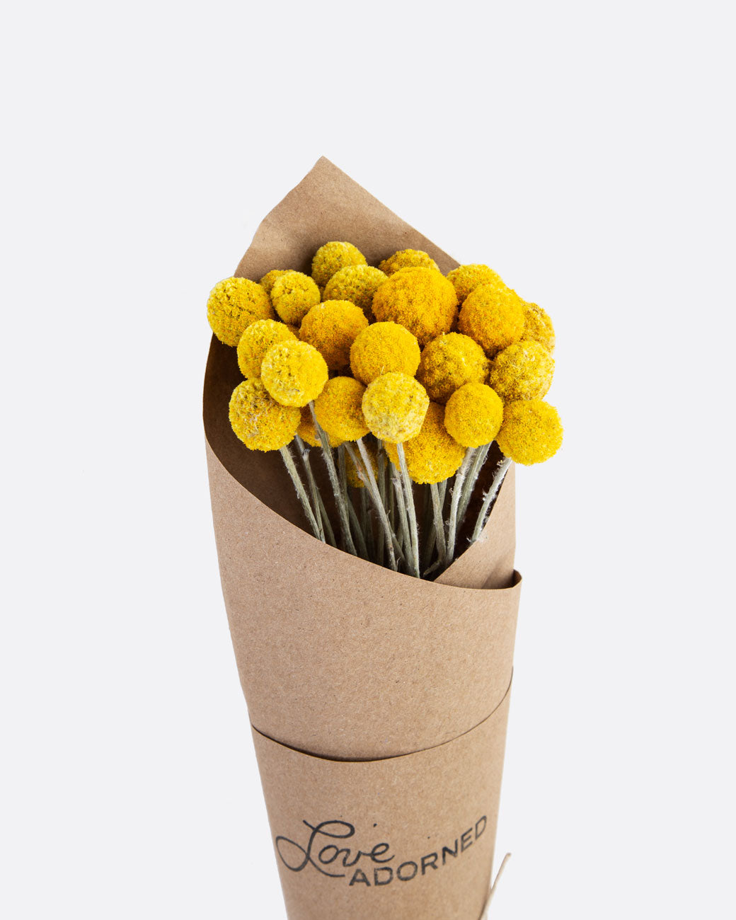 flower bouquet with brown paper wrapped around it