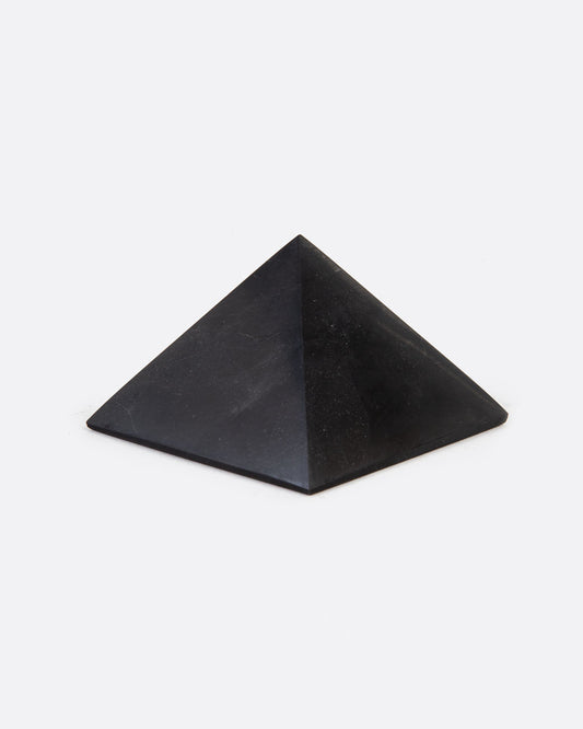 angle view of black pyramid stone